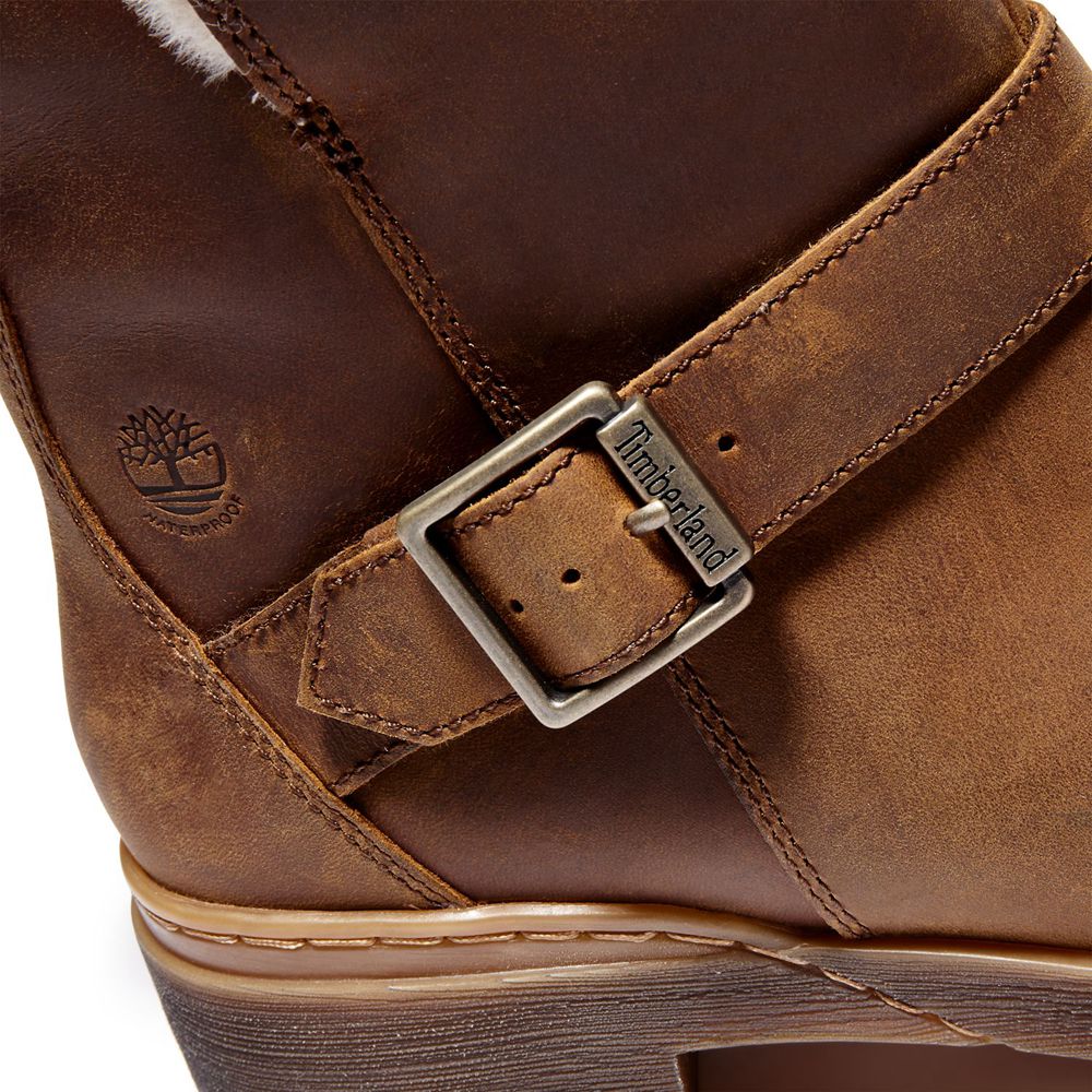 Bota Neve Feminino - Timberland Graceyn Impermeavel Biker - MAPBN7950 - Marrom